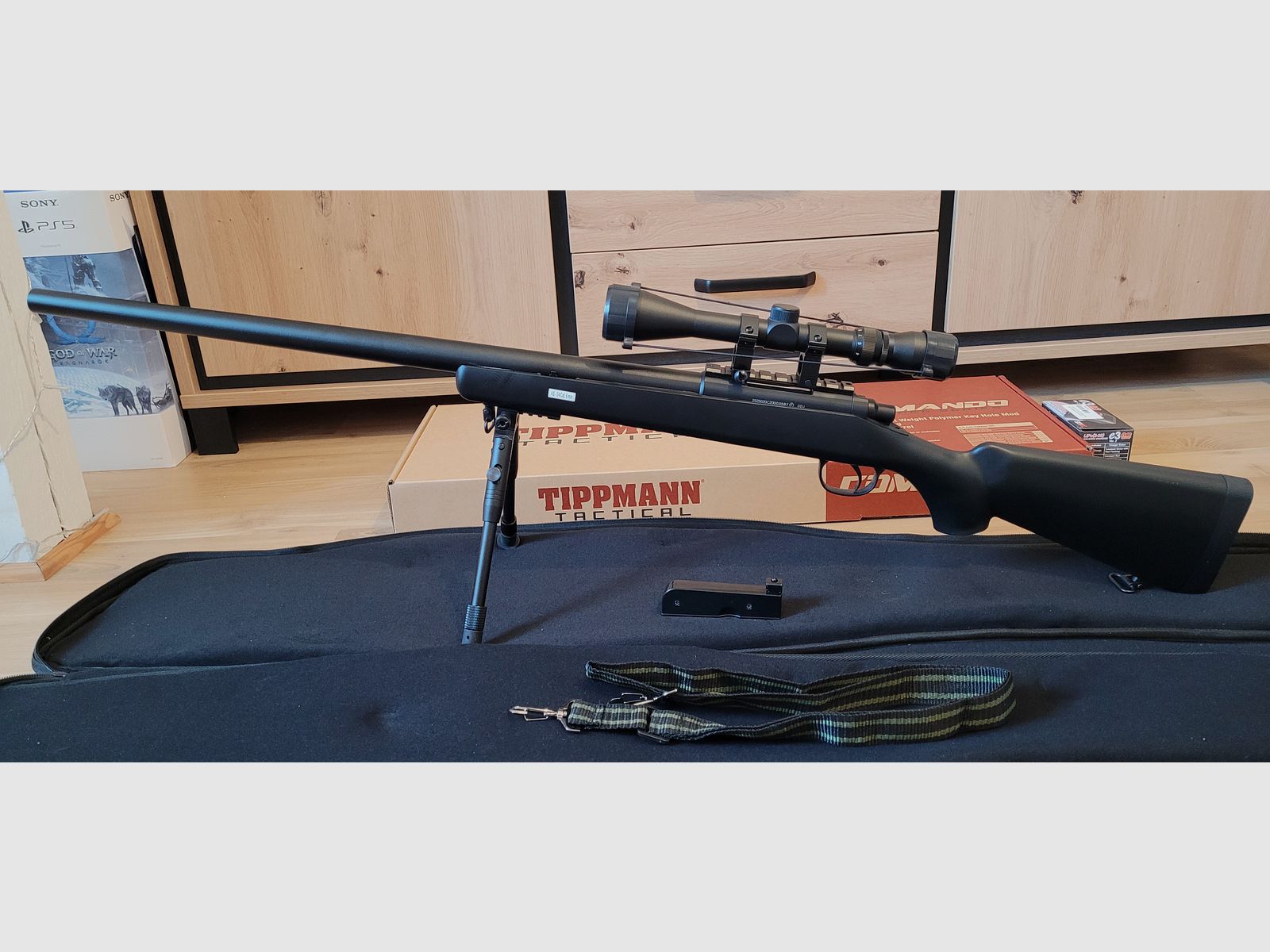 Well M700 sniper rifle incl. bipod / scope Springer 6mm BB black