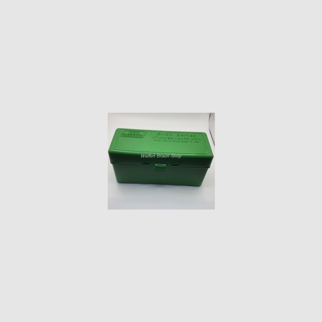 MTM Patronenbox mit Klappdeckel 60RDS Grün für Kaliber .243/.308/.220