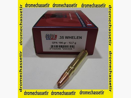 Box of 20 cartridges in caliber 35 Whelen GPA 196 grains