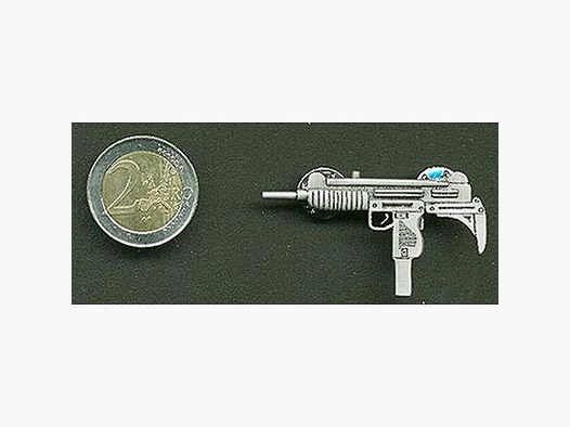 Maschinenpistole UZI als Metall-Anstecker