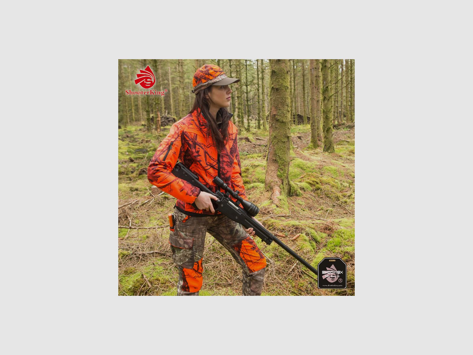 SHOOTERKING Softshell Damen Jacke 2 in 1 Mossy Blaze Orange