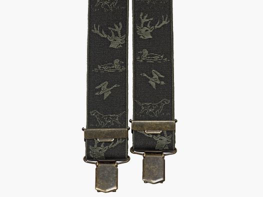 Tirantes jacquard ciervo/pato verde oliva