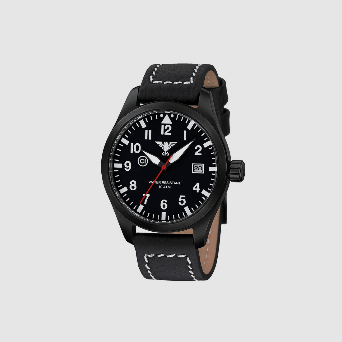 KHS Airleader Black Steel Tactical Watch