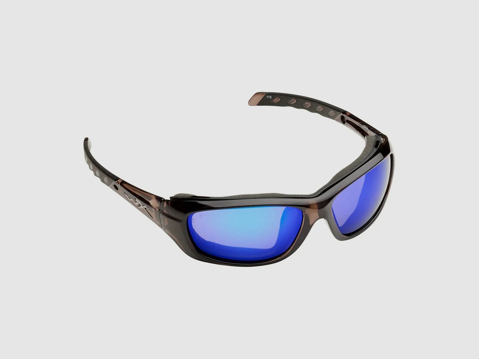 Wiley X Brille Gravity Polarized Blue Mirror Black Crystal Frame