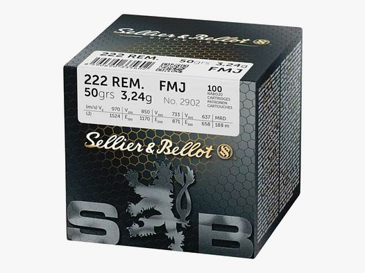 Sellier & Bellot .222 Rem FMJ 50grs / 3,2g