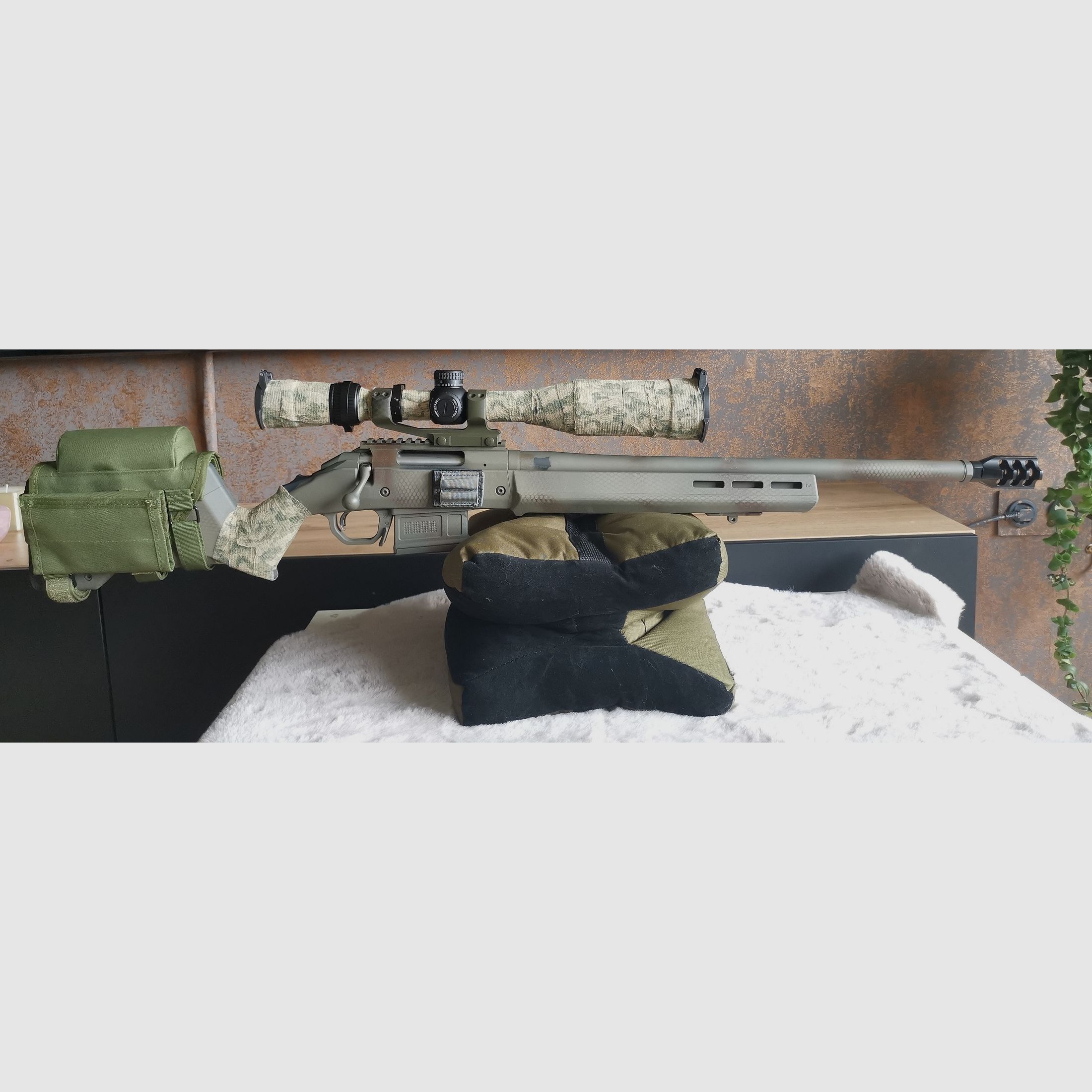 XXL Gewehrauflage oliv Einschießhilfe Schießkissen Schießauflage Waffenauflage Einschießbock Bench R