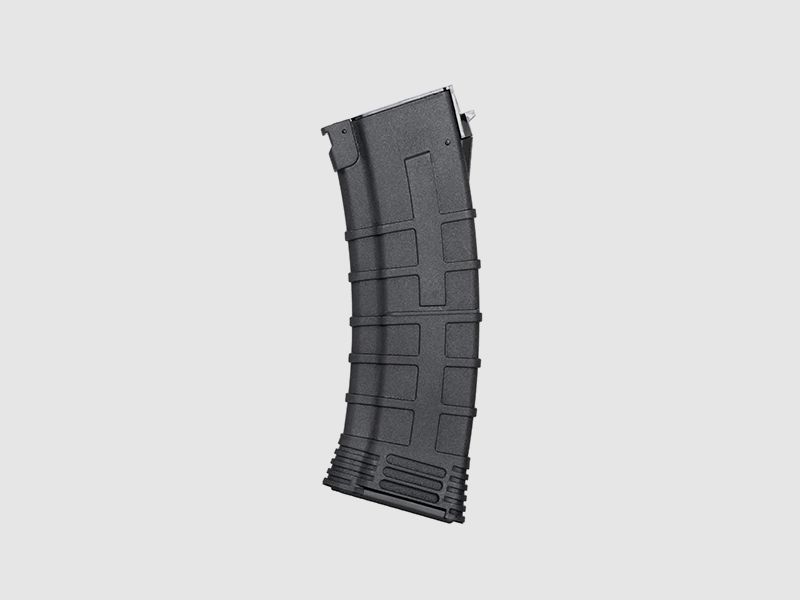 130rds AK74 Reinforced Polymer Midcap Magazin, Schwarz
