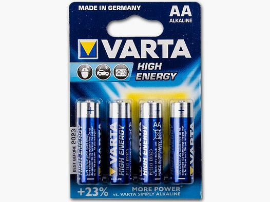 Varta 15 Volt AA batteries for paintball hopper (4-pack)