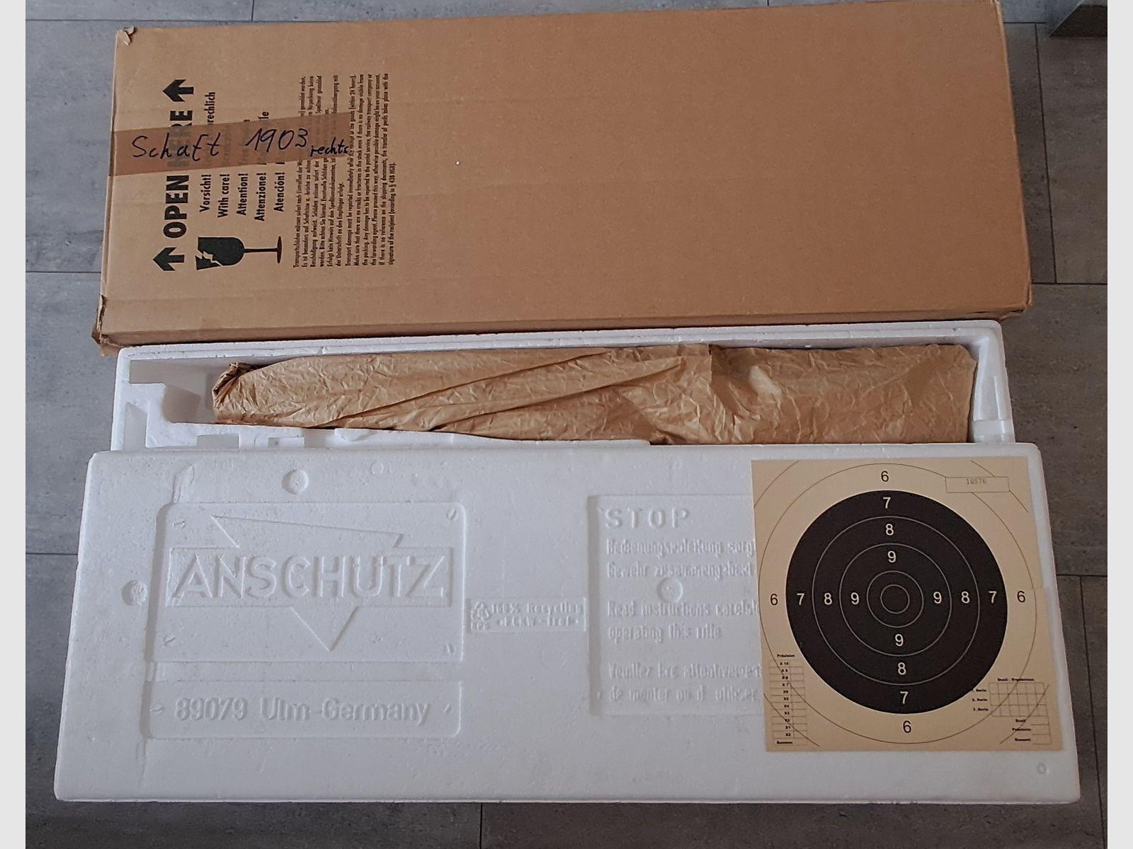 Anschütz stock KK, very good condition with adjustable cheek piece