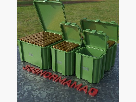 Filamelt scatola per munizioni / .338 Norma Magnum / 'coperchio a ribalta' / scatola per cartucce, scatola per munizioni