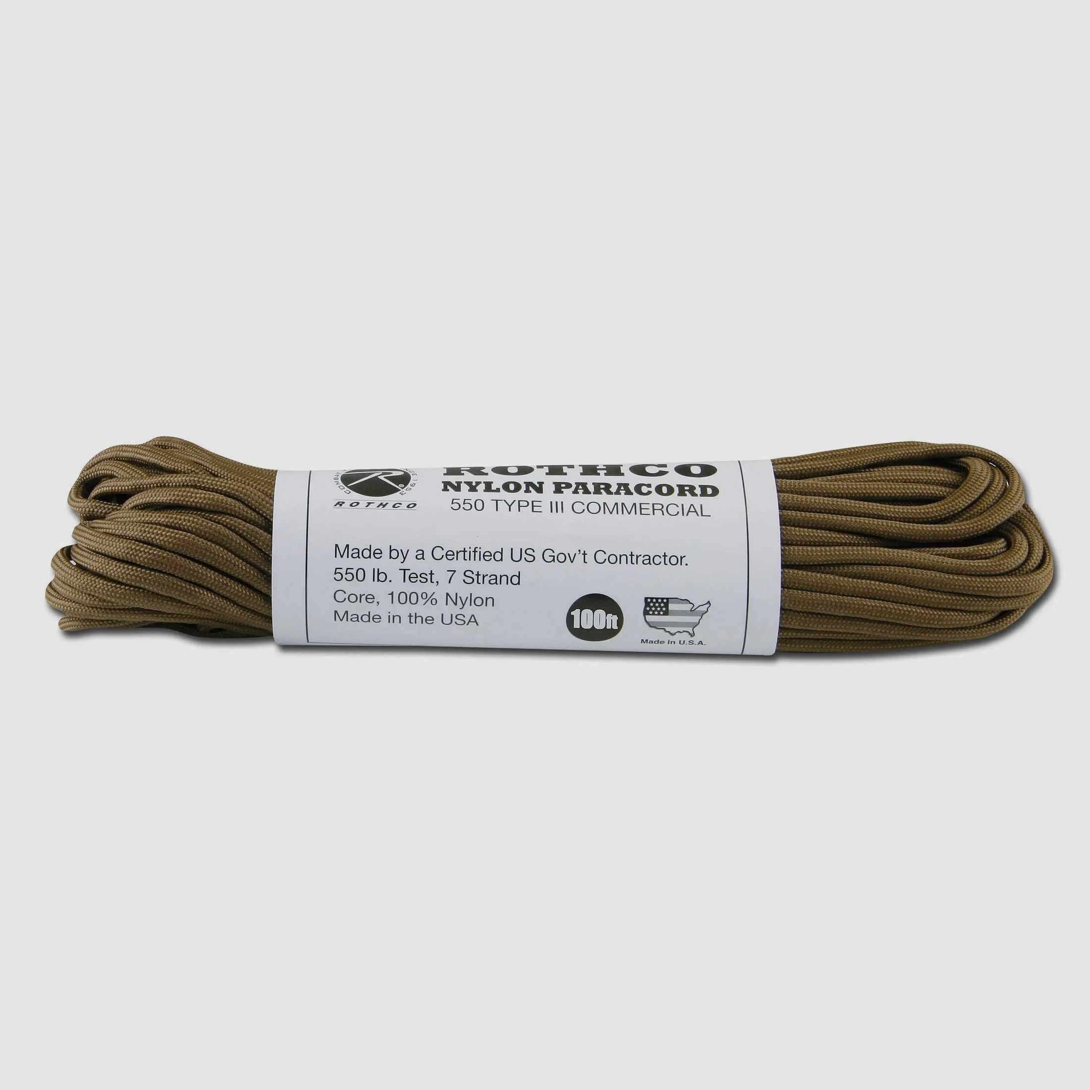 Rothco Rothco Fallschirmleine Nylon Type III 550 LB coyote