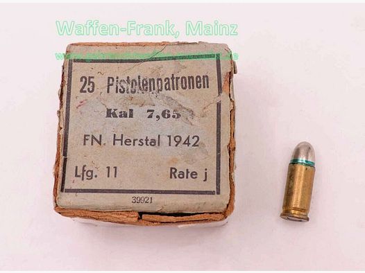 FN Fabrique Nationale Liège Munitions de Pistolet 7,65mm Browning/.32ACP