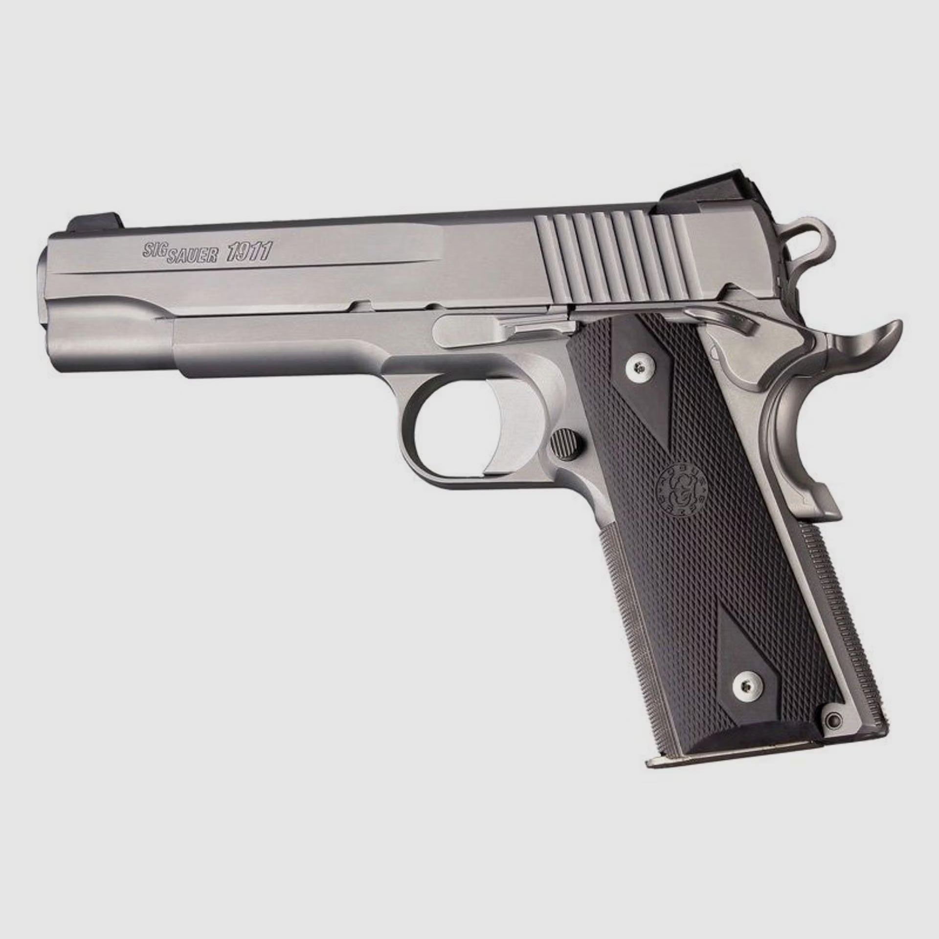 Hogue Rubber Grip Colt 1911 Government Empuñadura de Goma Slate Gray con Escamas de Pez y 'Diamantes'
