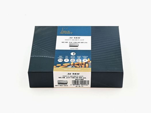 Proiettili per Pistole/Rivoltelle, H+N .314 HS-WC HB, 100gr. 500 pz, .32 S&W