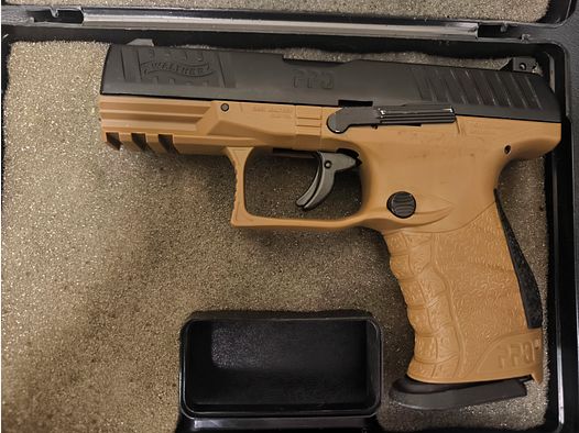 ⚠️ Achtung MagFed Freunde, Walther PPQ M2 T4E - Farbe Dark Earth Brown, Kaliber .43  &  Max Tactical Pistolen Koffer +1 Packung 5er Max Tactical Co2-Kartuschen ⚠️ Versandkosten Frei!! 