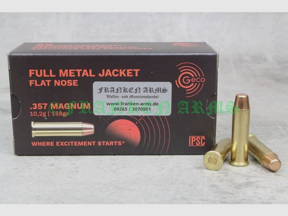 GECO .357 Mag. Full metal jacket 158gr. 10.2g 50 pieces quantity discounts