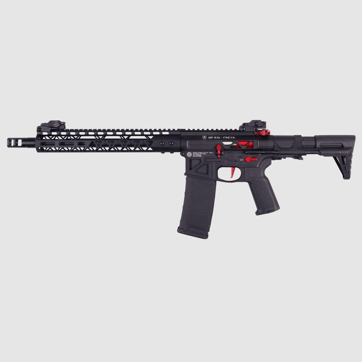 GP R15 FREYA ALPHA Full Skeleton PDW 13" gen.2 M-LOK Czarny/Czerwony S-AEG 18+ -F- | Delta Armory
