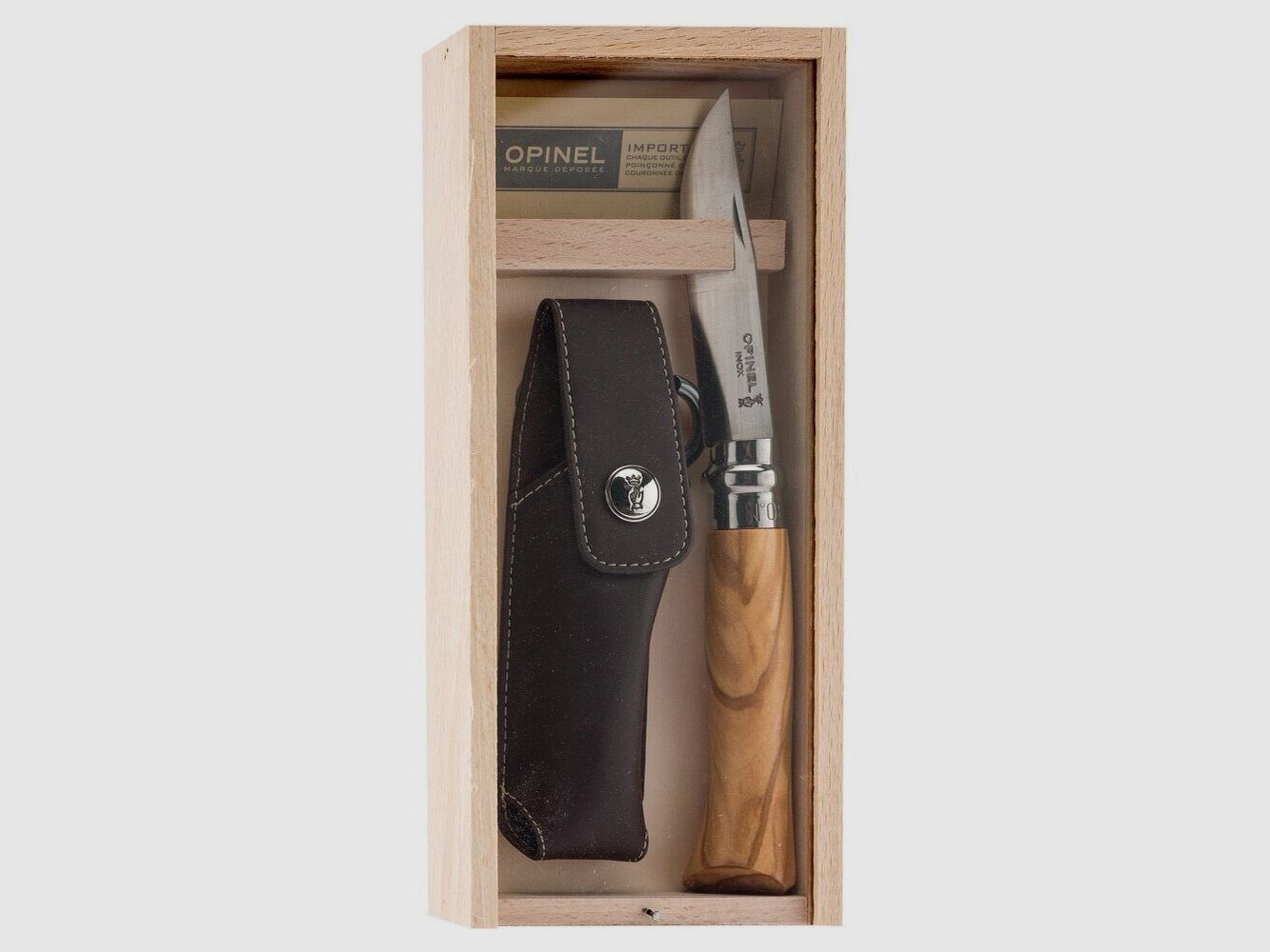 Taschenmesser Opinel Nr. 8 Olivier + Etui Alpine, Bild 2 von 2