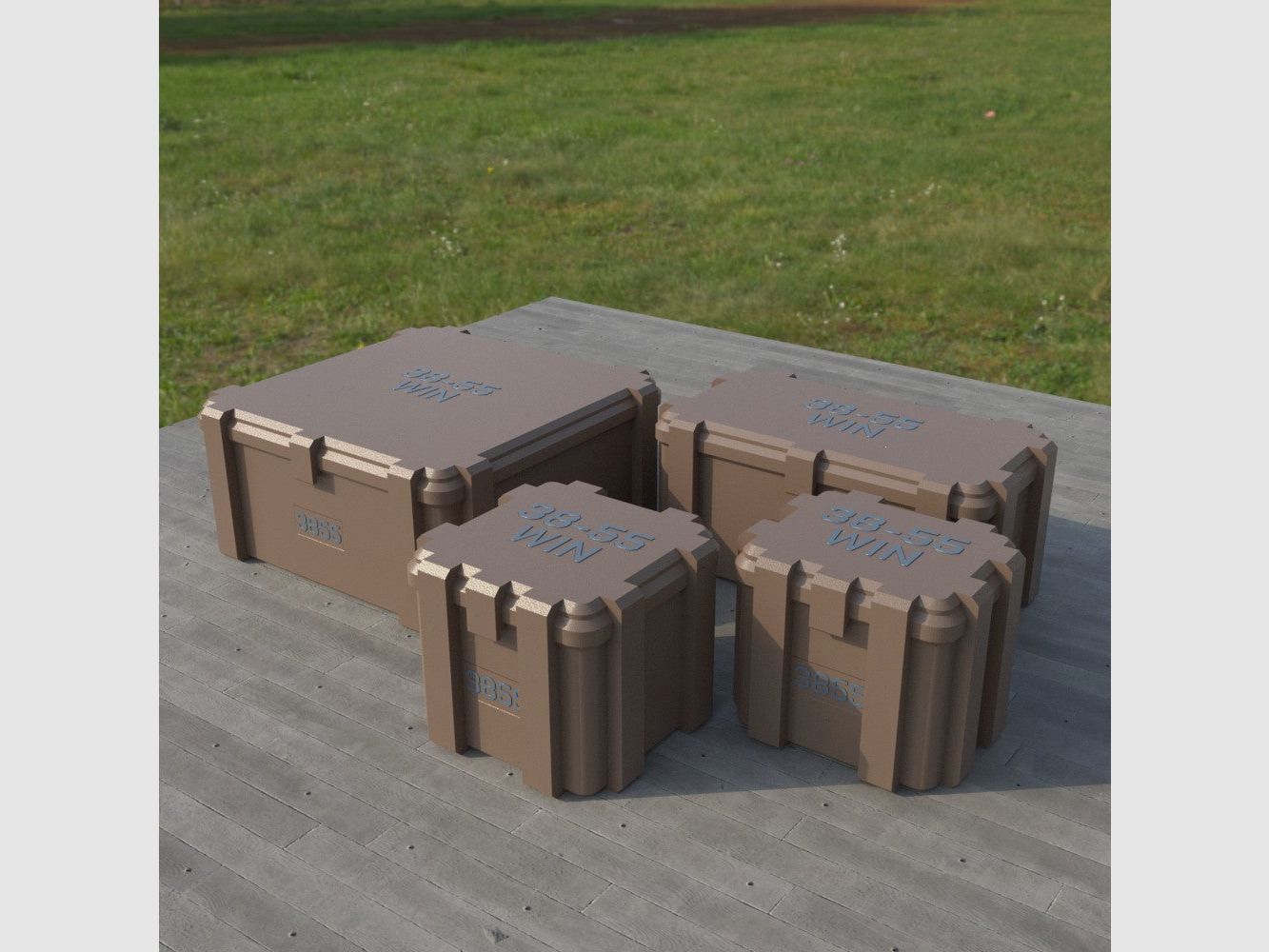 Boîte à munitions Filamelt / .38-55 Winchester / 'couvercle rabattable' / boîte de cartouches, boîte à munitions