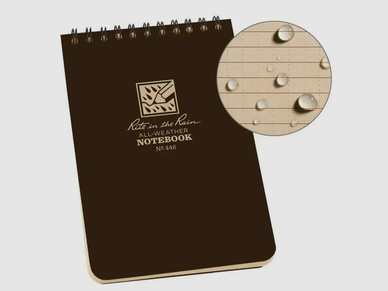 Rite in the Rain Rite in the Rain Notebook Spiral Binding Top Brown