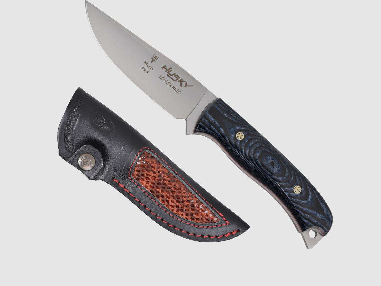 Muela Huksy Micarta Jagdmesser mit schner Lederscheide