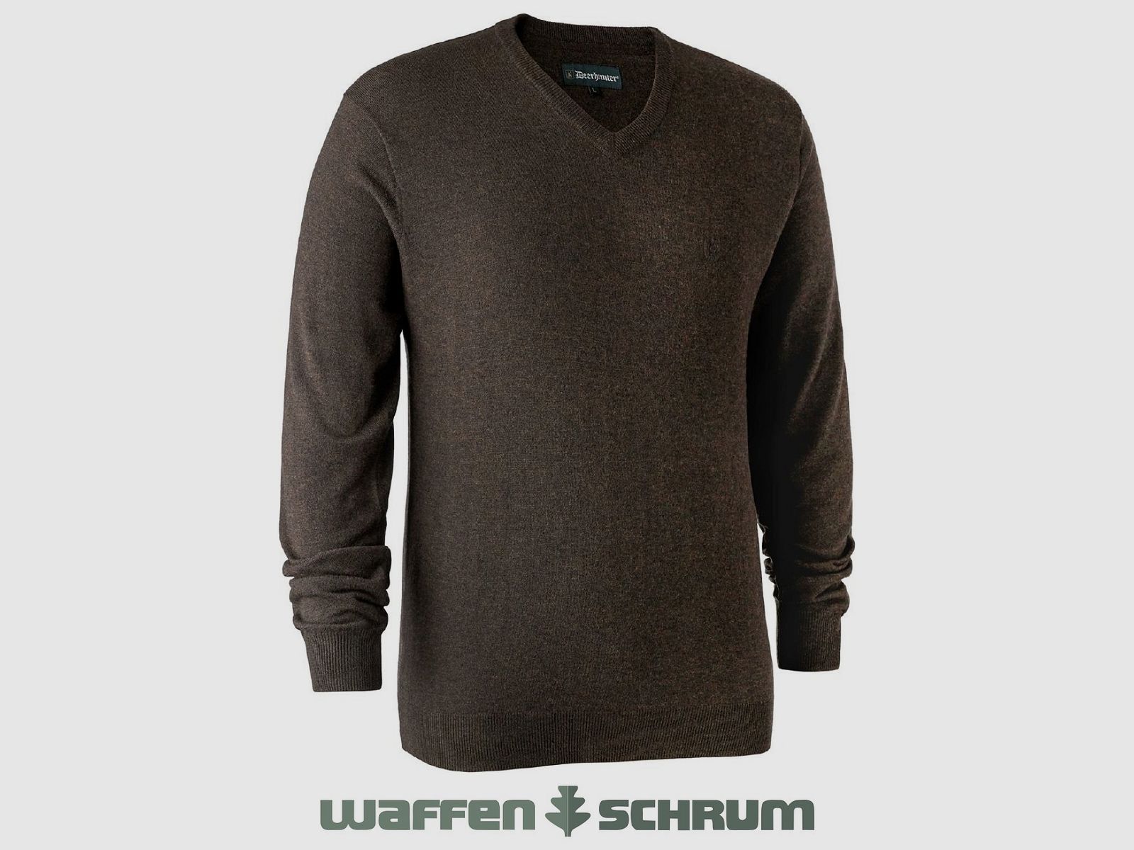 Pull Deerhunter Kingston m. col en V Chêne foncé