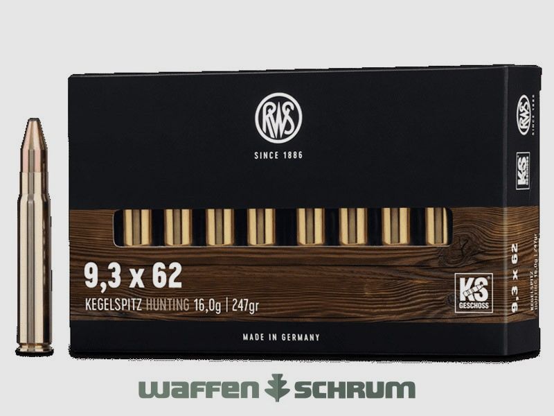 RWS 9,3x62 Kegelspitz 16,0g - 247gr