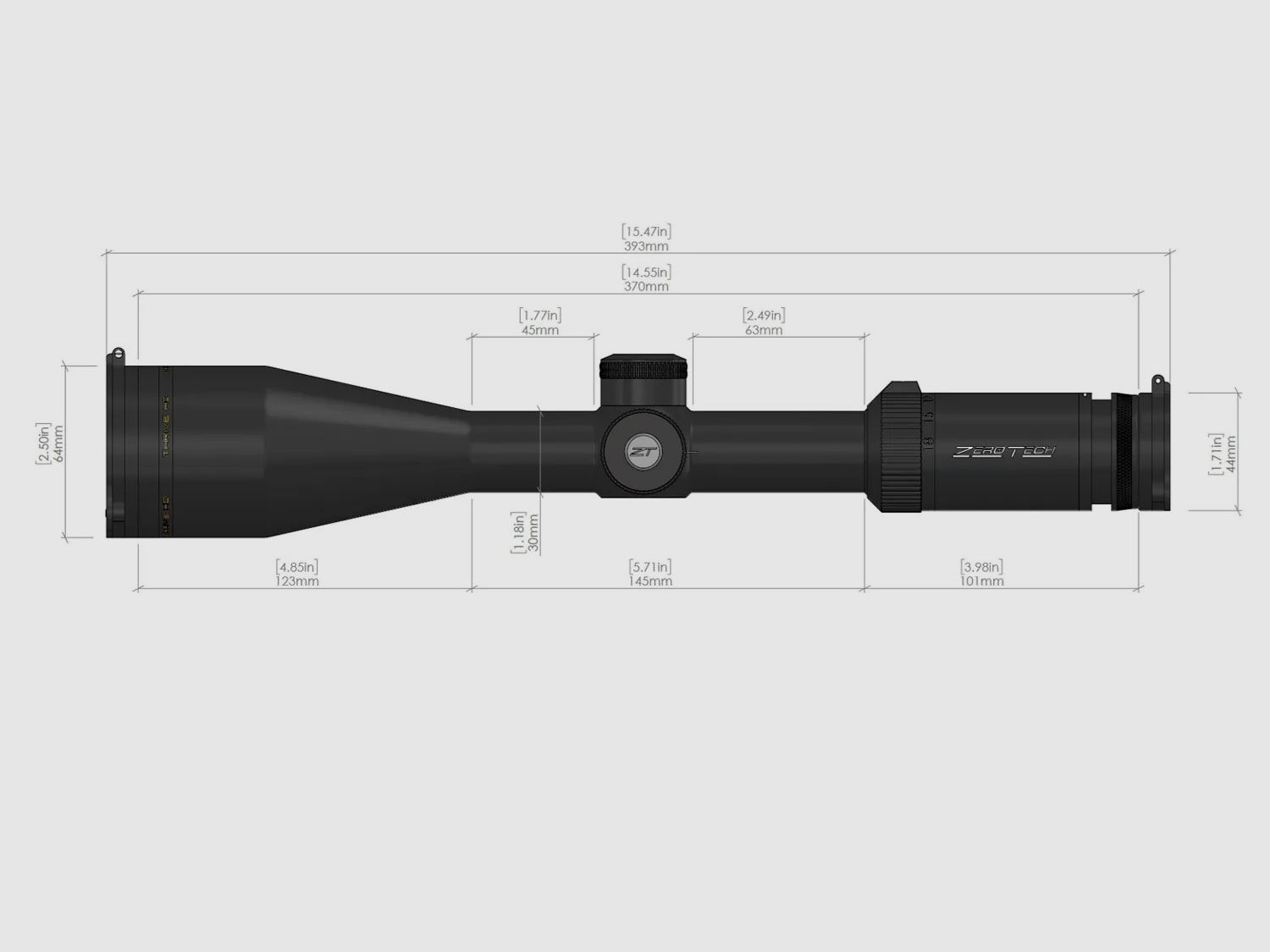Cannocchiale da puntamento Zero Tech THRIVE HD 6-24x50 LR Hunter FFP IL - MRAD, immagine 2 di 3