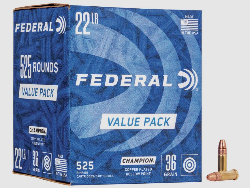 Federal Champion Training .22 LR 36GR CPHP 525 Patronen
