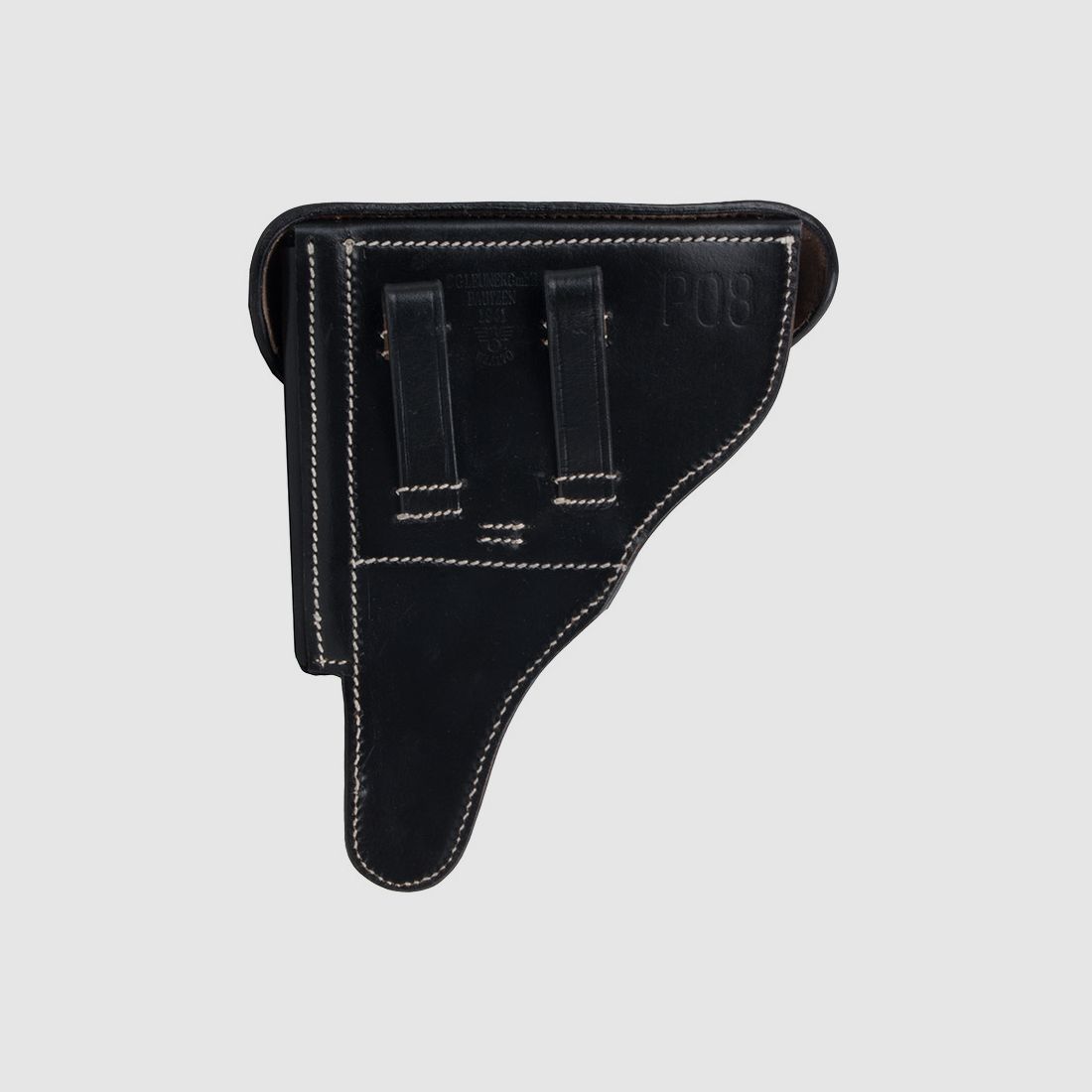 Schnellziehtasche Pistolentasche GĂĽrteltasche fĂĽr Luger Pistole P08 Leder schwarz