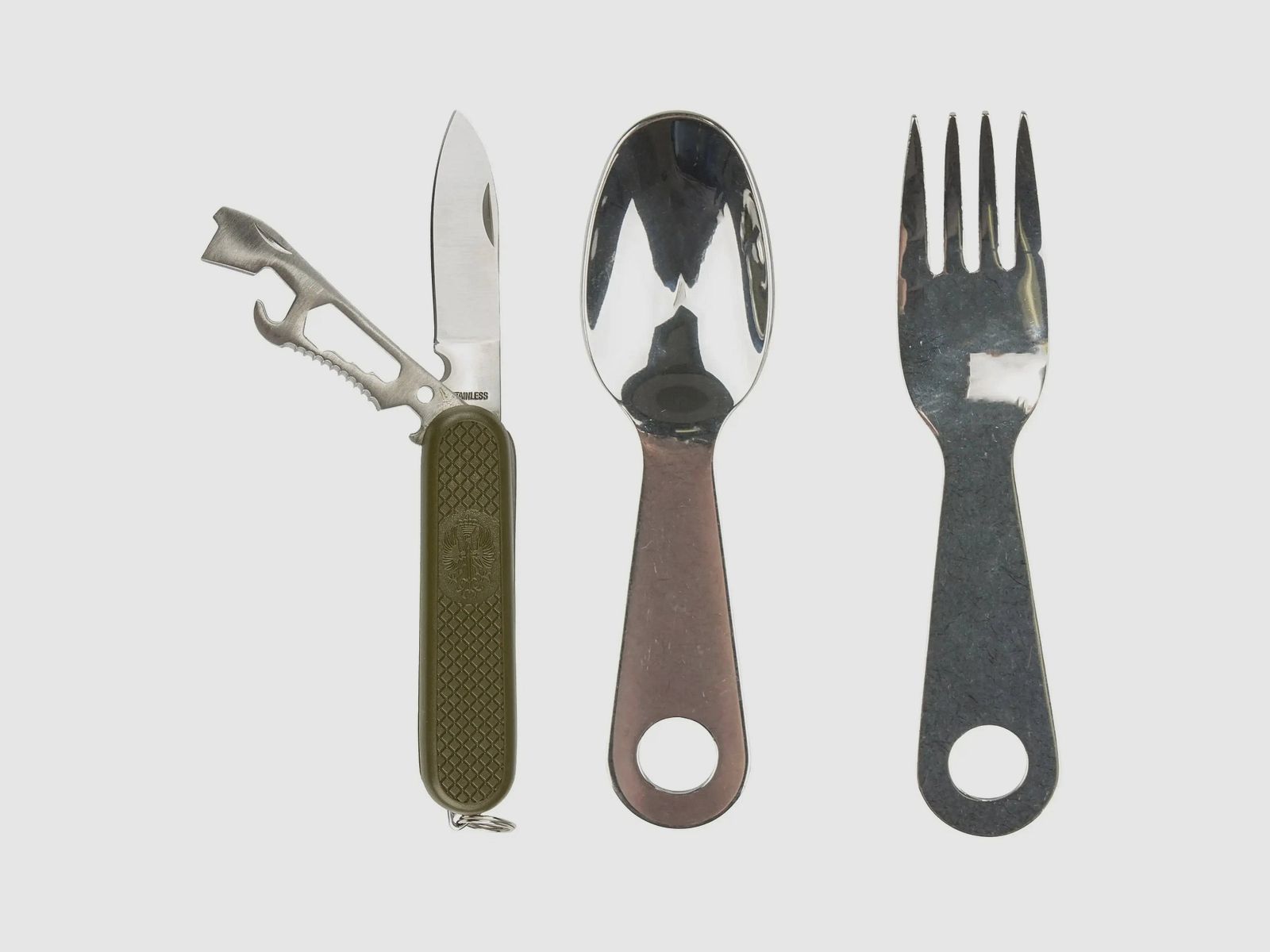 Zestaw sztućców Mil-Tec Outdoor z nożem kieszonkowym
