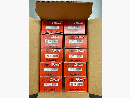 250 disparos Rottweil Fasan FF 16/67,5 2,0 mm 28 gramos Skeet
