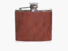 Fritzmann bottiglia di cognac con rivestimento in pelle marrone 120ml