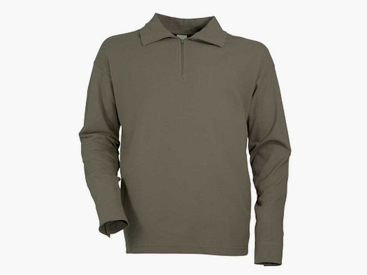 F1 Shirt cotton khaki 240g/m² zip collar adjustable sleeves