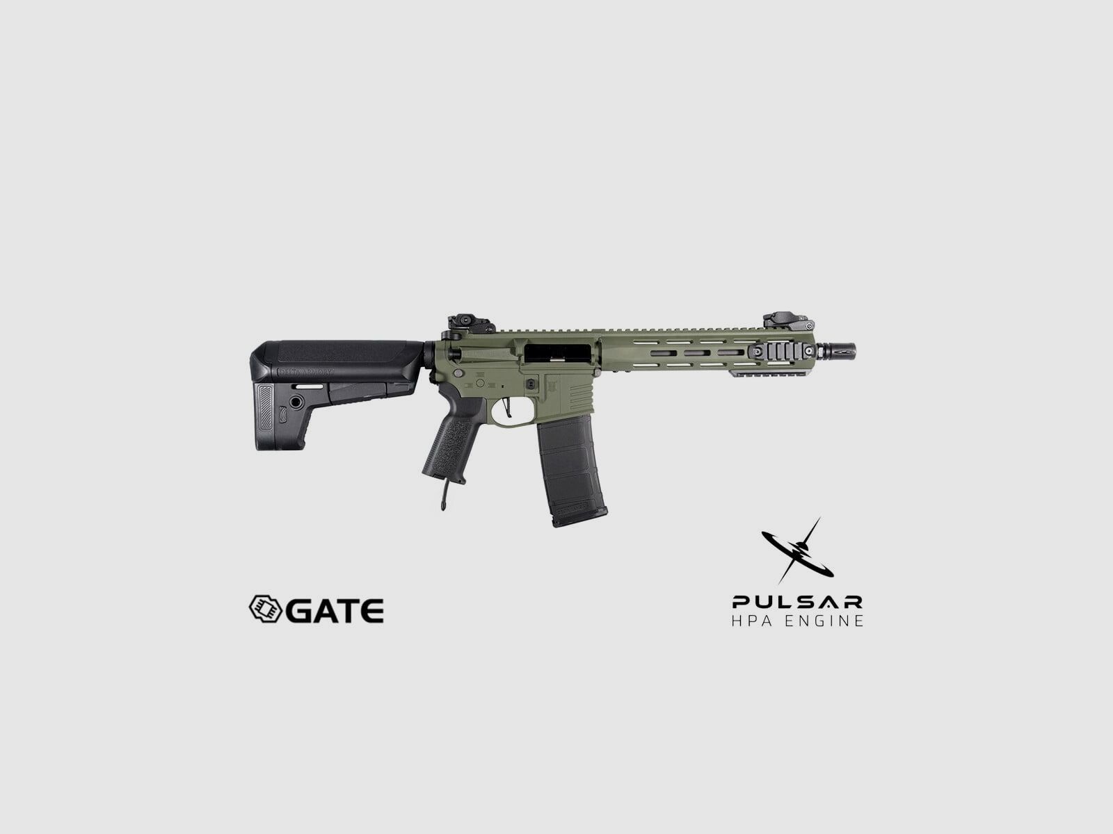 Delta Armory M4 AR15 M-LOK 10 Zoll CHARLIE GATE PULSAR HPA Airsoft Gewehr in Oliv, Bild 2 von 9