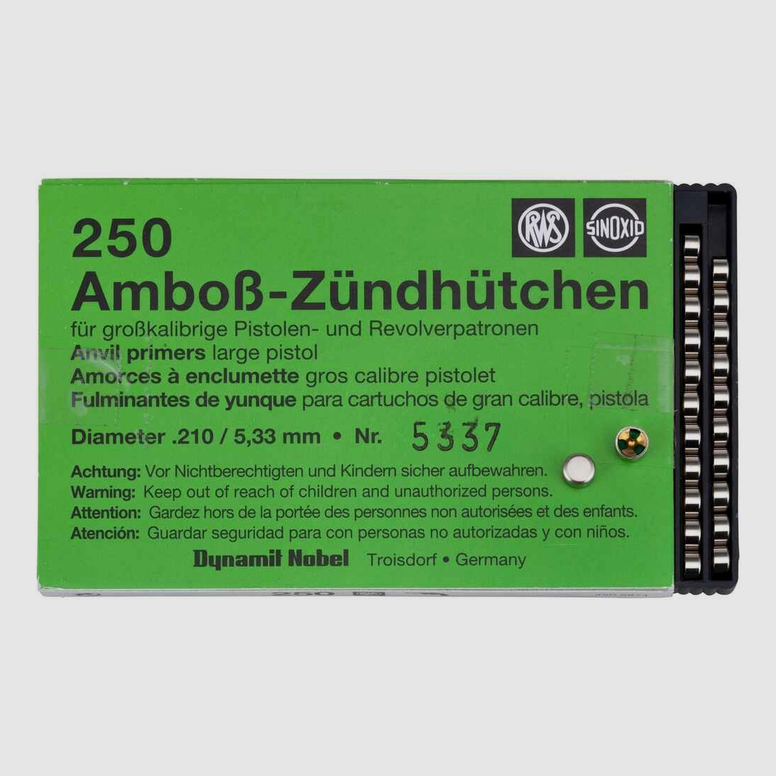 Zündhütchen Nr. 5337 Large Pistol RWS