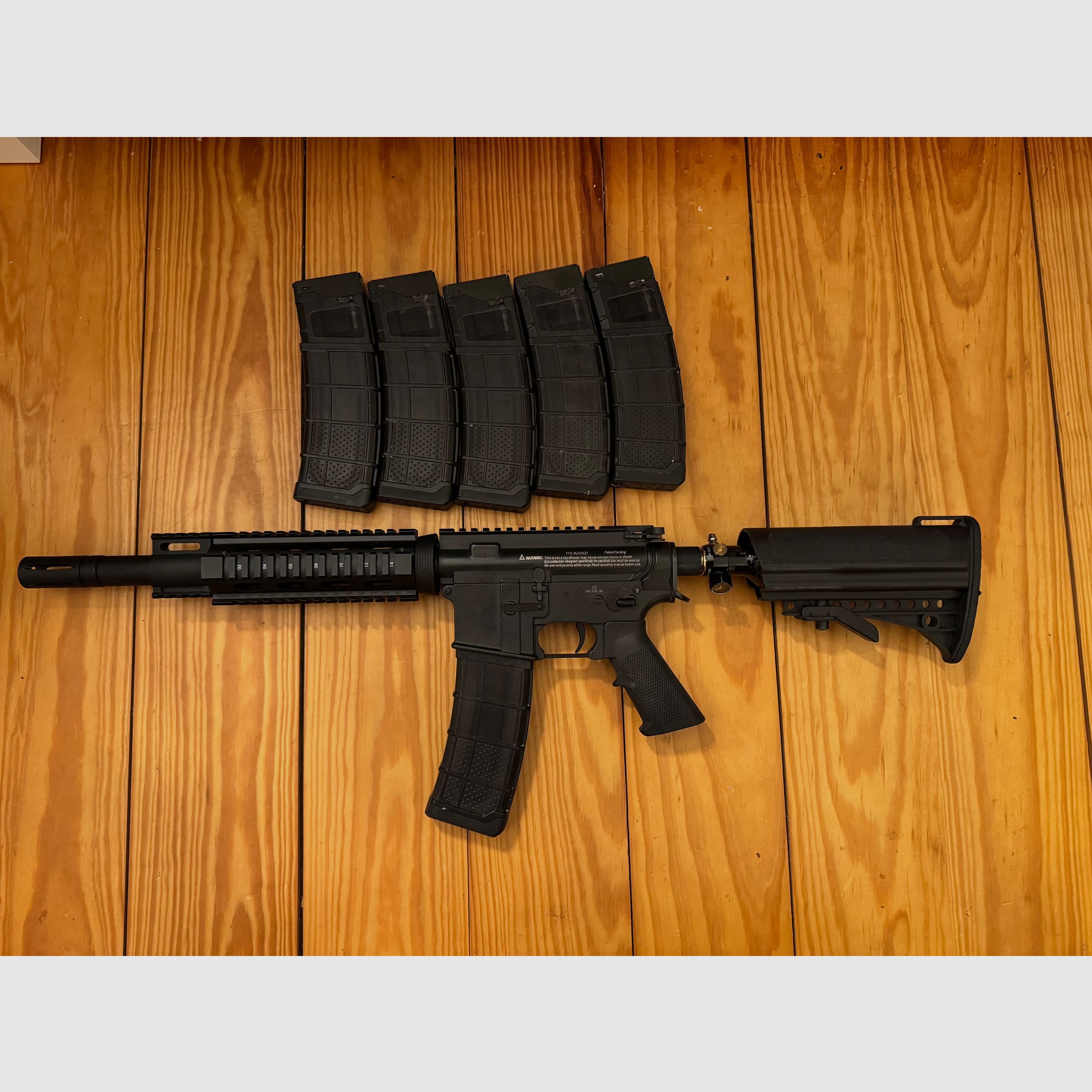 Marker paintball Tiberius T15 z 6 magazynami – używany / nieprzetestowany