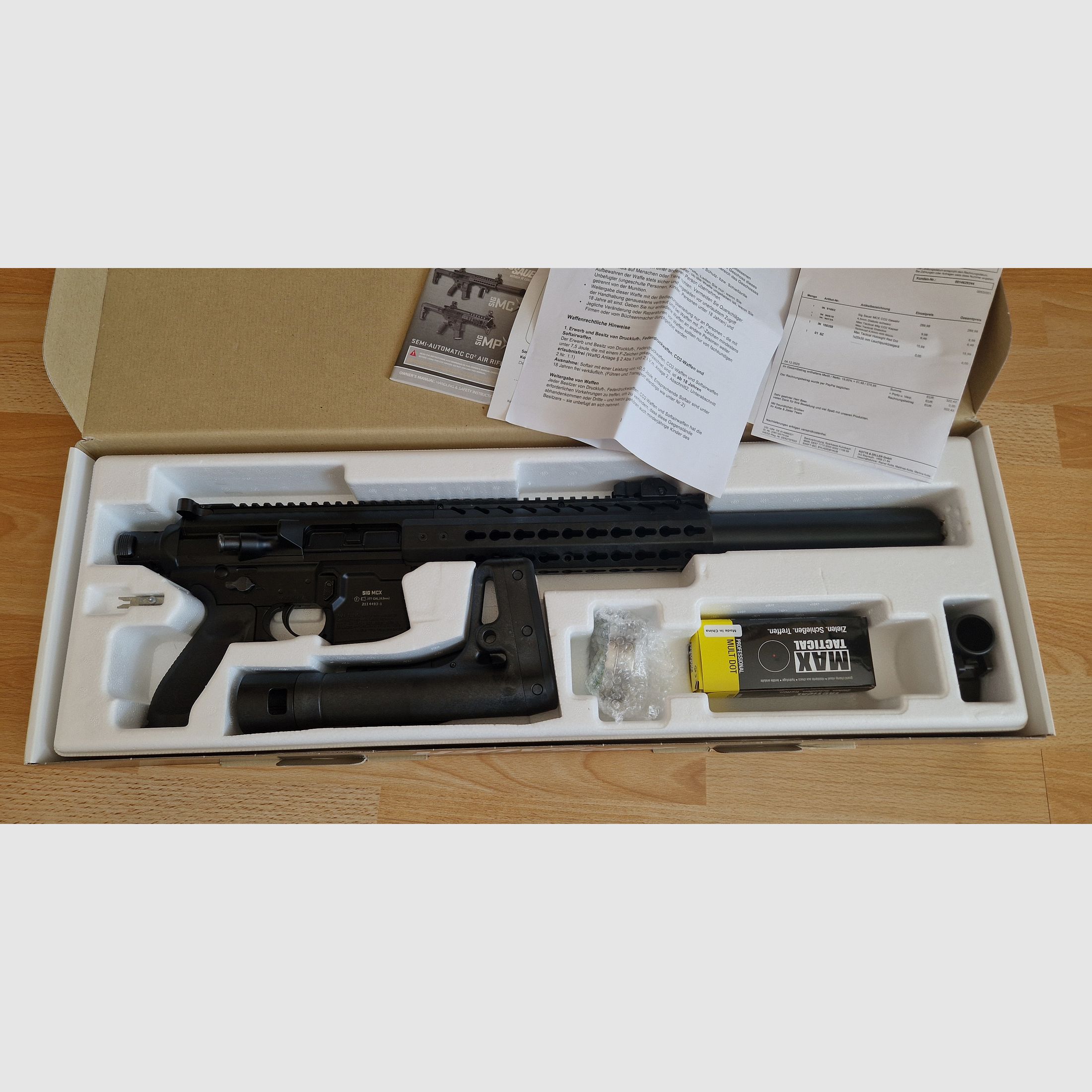 Sig Sauer MCX 4,5mm Diabolo Co2 Gewehr, komplett OVP nie benutzt mit Rechnung vom 12.2023