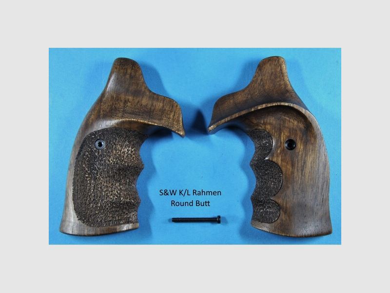 Nussbaumgriff für S&W Revolver K/L Rahmen Round Butt (neuere Modelle) mit Daumenauflage