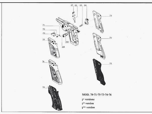 SICURA MIT DRUCKKNOPF BERETTA 70 FIG.69 1 VERSION