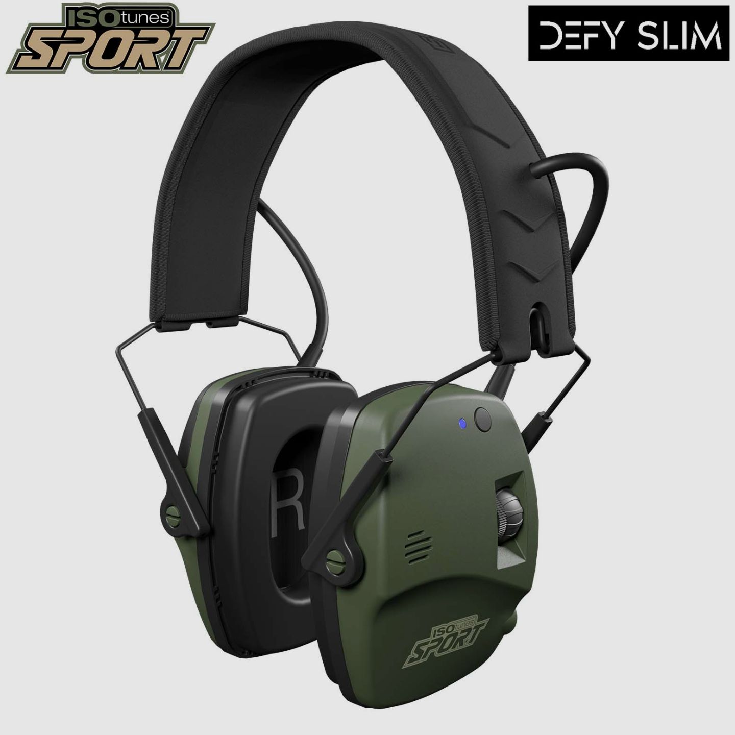 ISOTUNES Sport 37615001 Defy Slim hearing protection in green with Bluetooth