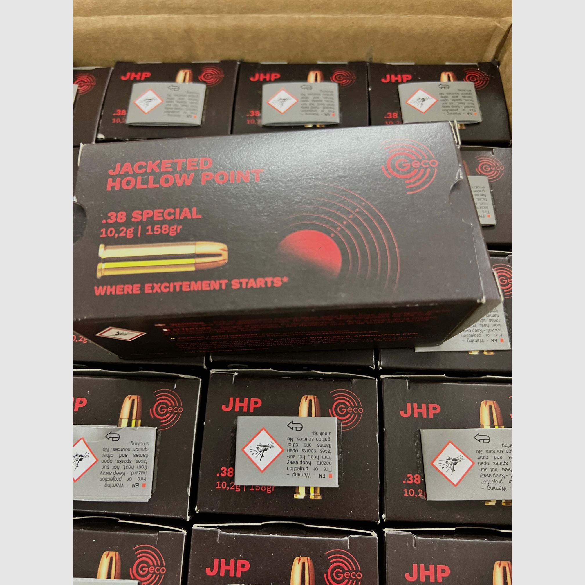 1000 Stück GECO .38 Special Vollmantel Flachkopf 10,2g/158grs..