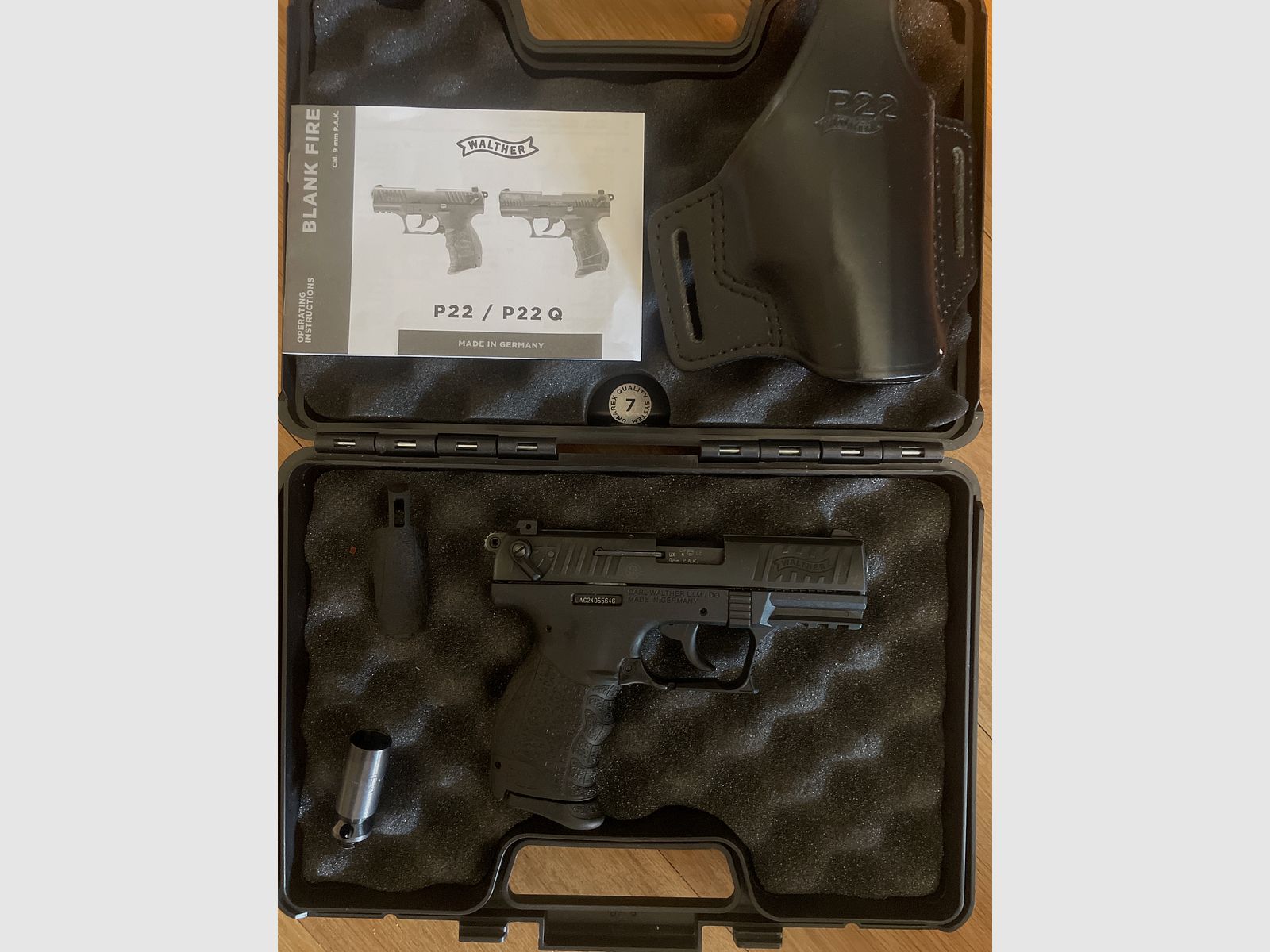 Walther p22  classic  Schreckschuss Pistole mit Leder Holster