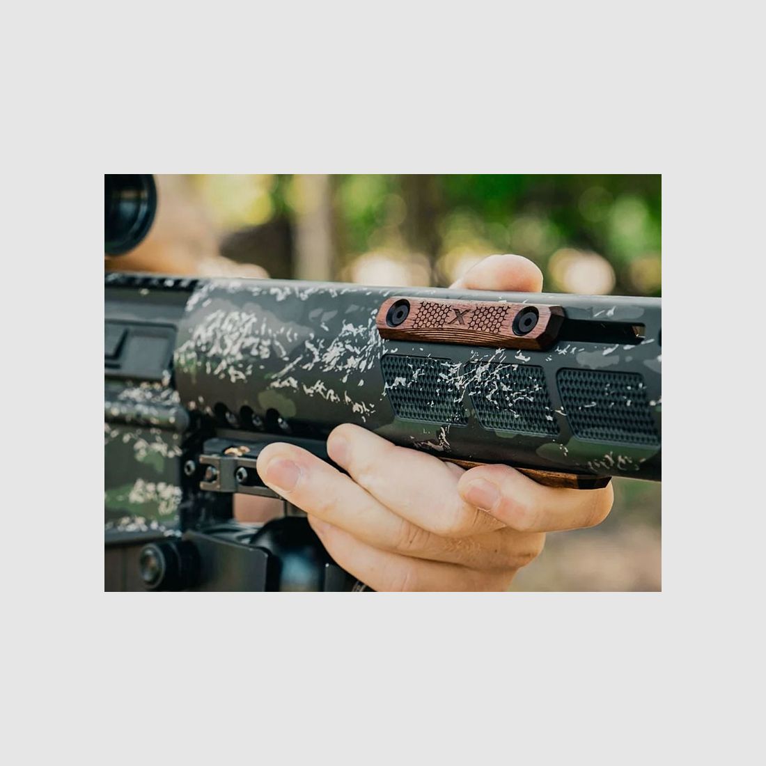 WOOX M-LOK Holz-Railcover Gen2 CHECKERED 3er SET, 2 Slots (2 M-LOK Langlöcher)