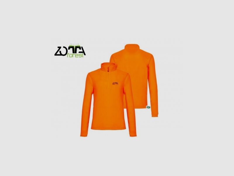 ZOTTA Fleece-Pullover mit halbem Reißverschluss orange