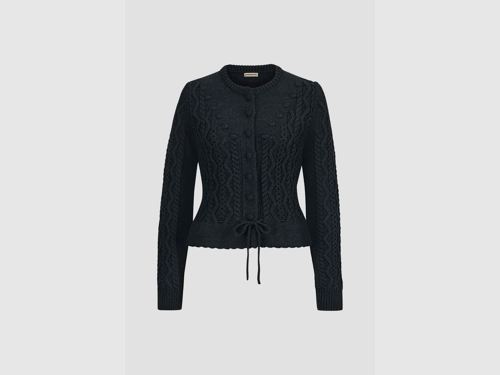 Dieu merci Veste Tricot Traditionnelle en Noir Gris, image 1 sur 2