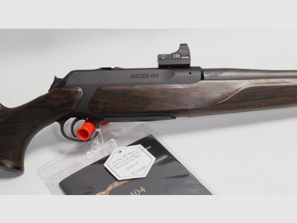 Sauer 404 Elegance Artemis sinistra con mirino a punto rosso Burris Fast Fire II