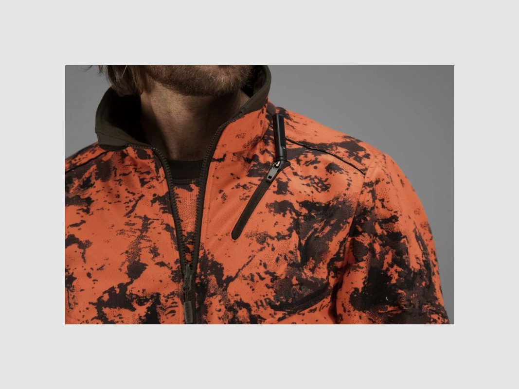 Härkila Herren Fleecejacke Wildboar Pro Reversible Willow green/AXIS MSP®Orange Blaze