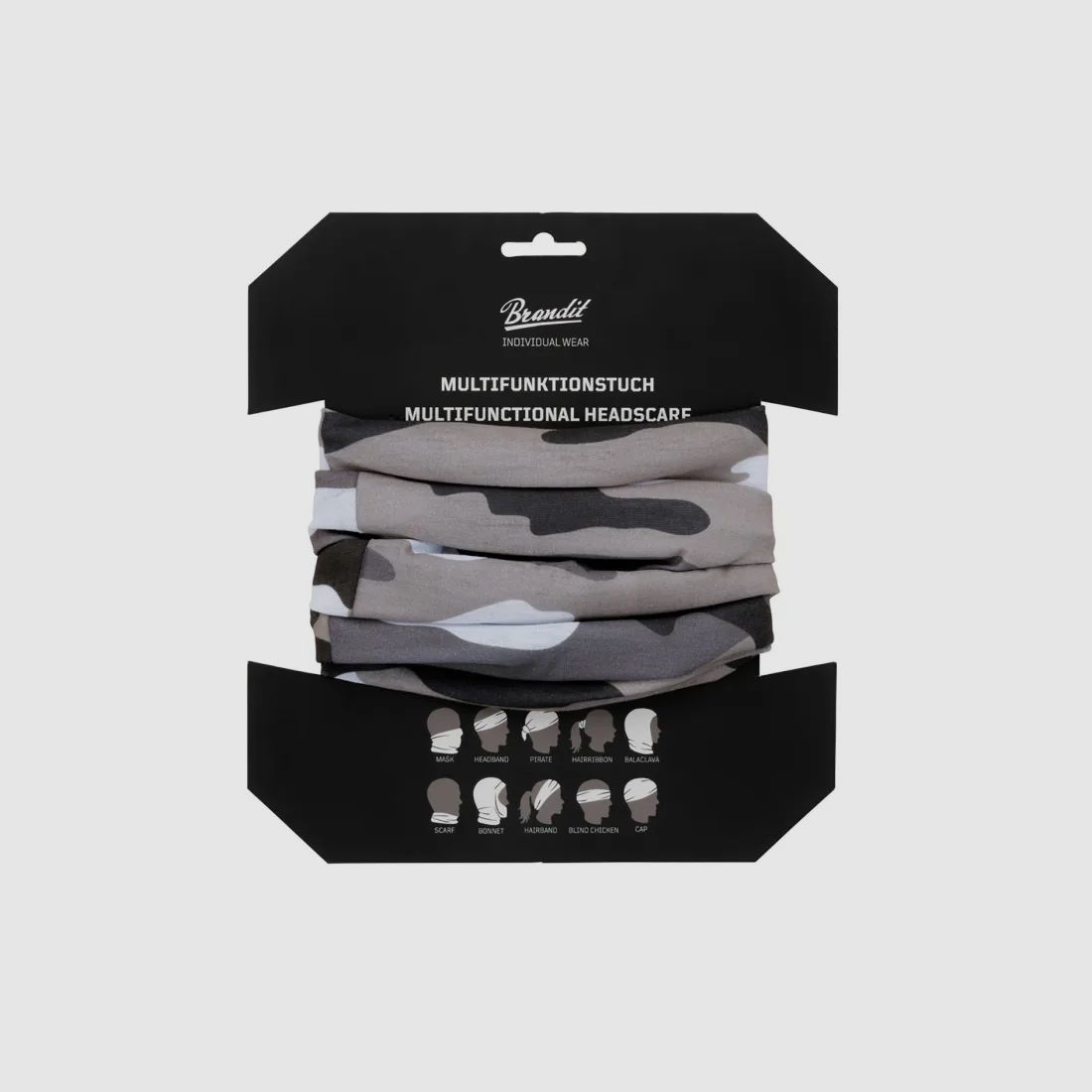 Multifunctional cloth (tube scarf) for head, face, neck - One size - Urban camouflage