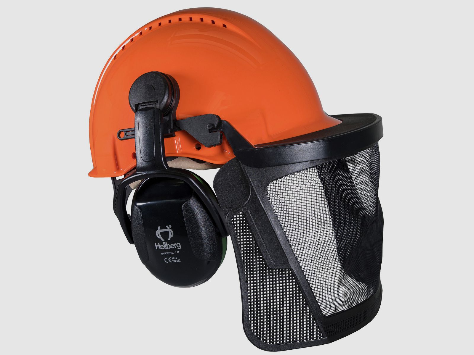 Combinazione di protezione per la testa G3000D con visiera in rete di nylon e protezione per le orecchie Secure 1